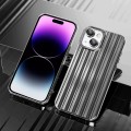For iPhone 14 Plus Electroplated Streamer Brushed TPU Phone Case with Lens Film(Black)