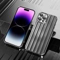 For iPhone 12 Pro Max Electroplated Streamer Brushed TPU Phone Case with Lens Film(Black)