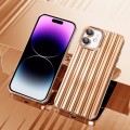 For iPhone 11 Electroplated Streamer Brushed TPU Phone Case with Lens Film(Gold)