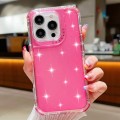 For iPhone 15 Pro Max Glitter Powder 3-in-1 TPU + PC Phone Case(Rose Red)