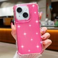 For iPhone 15 Plus Glitter Powder 3-in-1 TPU + PC Phone Case(Rose Red)