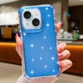 For iPhone 15 Glitter Powder 3-in-1 TPU + PC Phone Case(Blue)