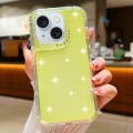 For iPhone 15 Glitter Powder 3-in-1 TPU + PC Phone Case(Yellow)