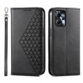 For Motorola Moto G24 Cubic Grid Calf Texture Magnetic Leather Phone Case(Black)