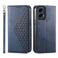 For Motorola Moto G Stylus 5G 2024 Cubic Grid Calf Texture Magnetic Leather Phone Case(Blue)