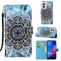 For Motorola Moto G Play 4G 2024 Colored Drawing Pattern Plain Weave Leather Phone Case(Undersea Man