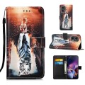 For Motorola Moto G Stylus 5G Colored Drawing Pattern Plain Weave Leather Phone Case(Cats And Tigers