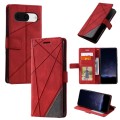 For Google Pixel 9 Skin Feel Splicing Leather Phone Case(Red)