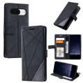 For Google Pixel 9 Skin Feel Splicing Leather Phone Case(Black)