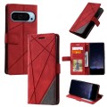 For Google Pixel 9 Pro Skin Feel Splicing Leather Phone Case(Red)