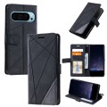 For Google Pixel 9 Pro Skin Feel Splicing Leather Phone Case(Black)