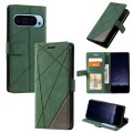 For Google Pixel 9 Pro Skin Feel Splicing Leather Phone Case(Green)