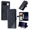 For Google Pixel 8a Skin Feel Splicing Leather Phone Case(Black)