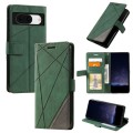 For Google Pixel 8a Skin Feel Splicing Leather Phone Case(Green)