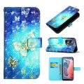 For Motorola Moto G Play 5G 2024 3D Painting Horizontal Flip Leather Phone Case(Golden Butterfly)