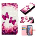 For Motorola Moto G Play 5G 2024 3D Painting Horizontal Flip Leather Phone Case(Rose Butterfly)