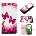 For Motorola Moto G04 4G / G24 4G 3D Painting Horizontal Flip Leather Phone Case(Rose Butterfly)