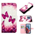 For Motorola Moto G34 3D Painting Horizontal Flip Leather Phone Case(Rose Butterfly)
