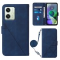 For Motorola Moto G54 Crossbody 3D Embossed Flip Leather Phone Case(Blue)