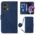 For Motorola Moto G Stylus 5G 2024 Crossbody 3D Embossed Flip Leather Phone Case(Blue)
