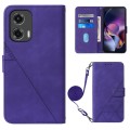 For Motorola Moto G Stylus 5G 2024 Crossbody 3D Embossed Flip Leather Phone Case(Purple)