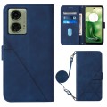 For Motorola Moto G04 4G / G24 4G Crossbody 3D Embossed Flip Leather Phone Case(Blue)