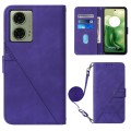 For Motorola Moto G04 4G / G24 4G Crossbody 3D Embossed Flip Leather Phone Case(Purple)