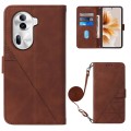 For OPPO Reno11 Pro 5G Global Crossbody 3D Embossed Flip Leather Phone Case(Brown)