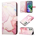 For Motorola Moto G54 PT003 Marble Pattern Flip Leather Phone Case(LS005)