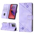 For Motorola Moto G84 Skin-feel Embossed Leather Phone Case(Light Purple)