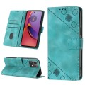 For Motorola Moto G84 Skin-feel Embossed Leather Phone Case(Green)