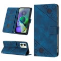 For Motorola Moto G54 Skin-feel Embossed Leather Phone Case(Blue)