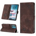 For Motorola Edge 40 Neo Skin-feel Embossed Leather Phone Case(Brown)