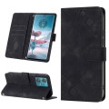 For Motorola Edge 40 Neo Skin-feel Embossed Leather Phone Case(Black)