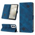 For Motorola Moto G Power 5G 2024 Skin-feel Embossed Leather Phone Case(Blue)