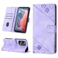 For Motorola Moto G Play 5G 2024 Skin-feel Embossed Leather Phone Case(Light Purple)
