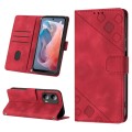 For Motorola Moto G Play 5G 2024 Skin-feel Embossed Leather Phone Case(Red)