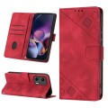 For Motorola Moto G Stylus 5G Skin-feel Embossed Leather Phone Case(Red)