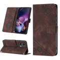 For Motorola Moto G Stylus 5G Skin-feel Embossed Leather Phone Case(Brown)