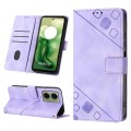 For Motorola Moto G04 4G / G24 4G Skin-feel Embossed Leather Phone Case(Light Purple)