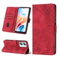 For OPPO A79 5G Skin-feel Embossed Leather Phone Case(Red)