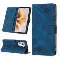 For OPPO Reno11 Pro 5G Global Skin-feel Embossed Leather Phone Case(Blue)