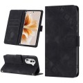 For OPPO Reno11 Pro 5G Global Skin-feel Embossed Leather Phone Case(Black)