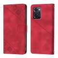 For OPPO Reno9 A JP Version Skin-feel Embossed Leather Phone Case(Red)