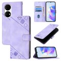 For Huawei P50 Skin Feel Embossed Leather Phone Case(Light Purple)