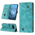 For Google Pixel 9 Skin-feel Embossed Leather Phone Case(Green)