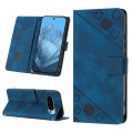 For Google Pixel 9 Skin-feel Embossed Leather Phone Case(Blue)