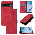 For Google Pixel 7 Pro 5G Skin-feel Embossed Leather Phone Case(Red)