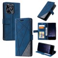 For Realme C53 Skin Feel Splicing Leather Phone Case(Blue)