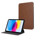 For iPad 10th Gen 10.9 2022 Simple Crazy Horse Leather Tablet Case(Bown)